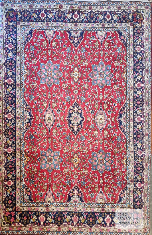 Handmade Persian Yazd | 380x303 cm