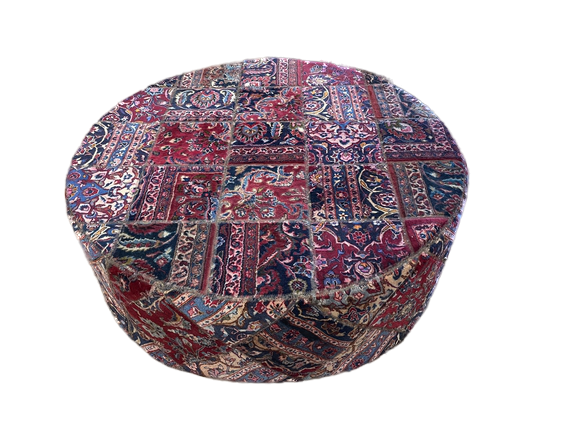 Extra Large Round Patchwork Ottoman