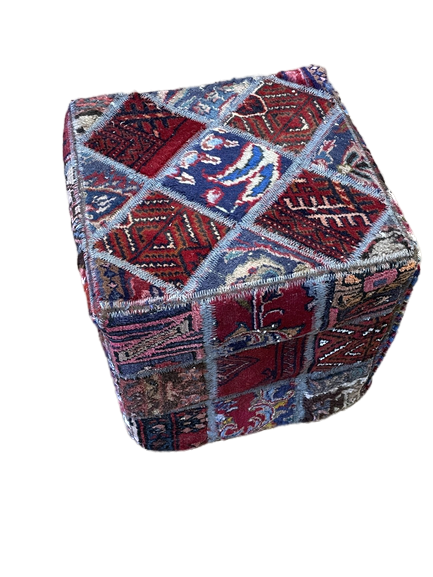 Square Patchwork Ottoman | 80×80×45 cm