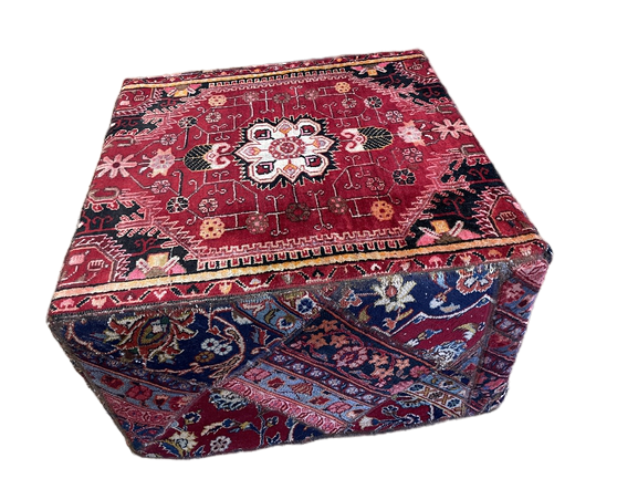 Square Patchwork Ottoman | 80×80×45 cm