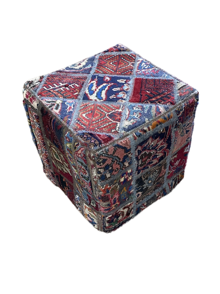 Square Patchwork Ottoman | 80×80×45 cm